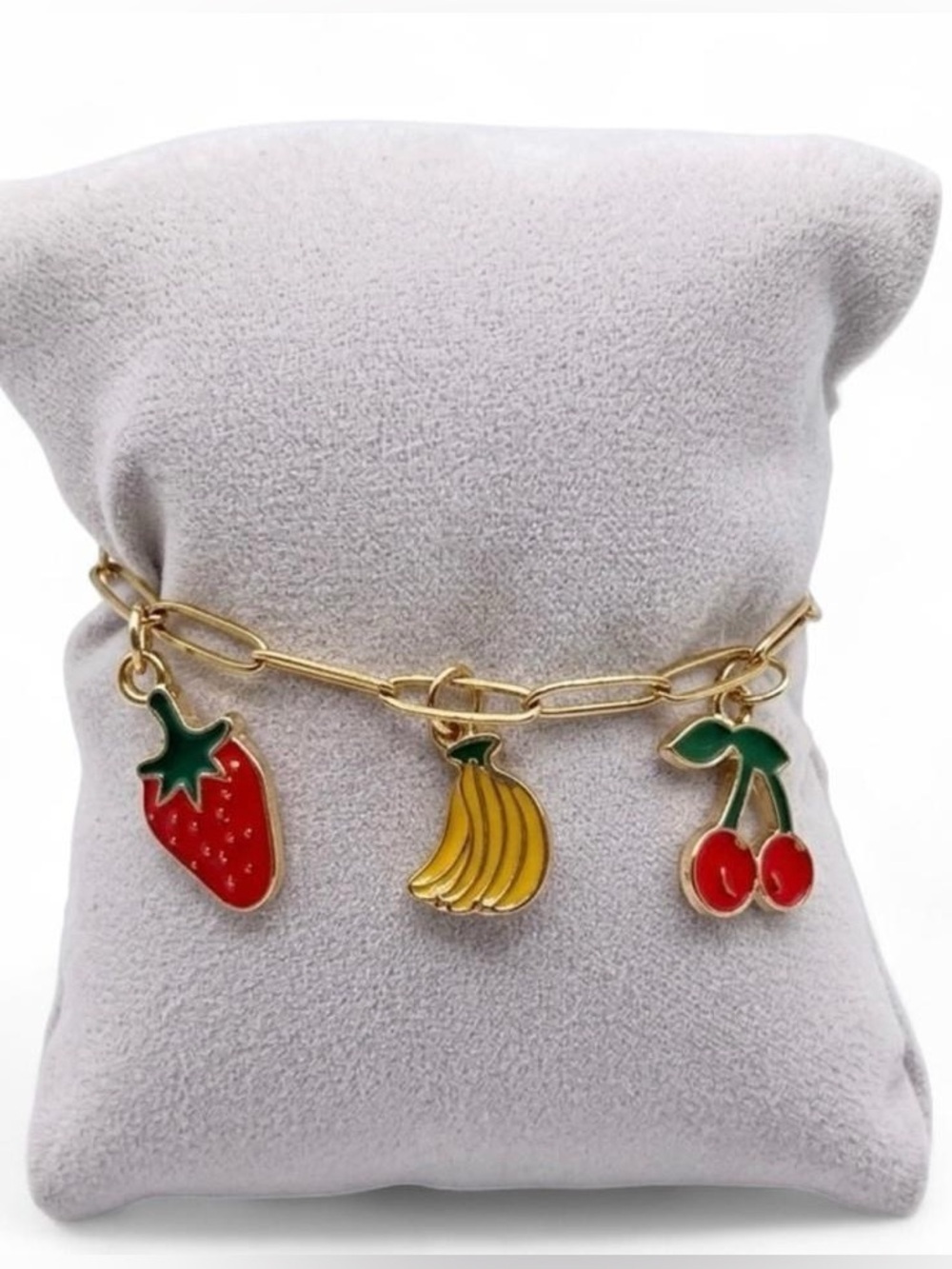 Stainless Steel Fruit Charm Bracelet